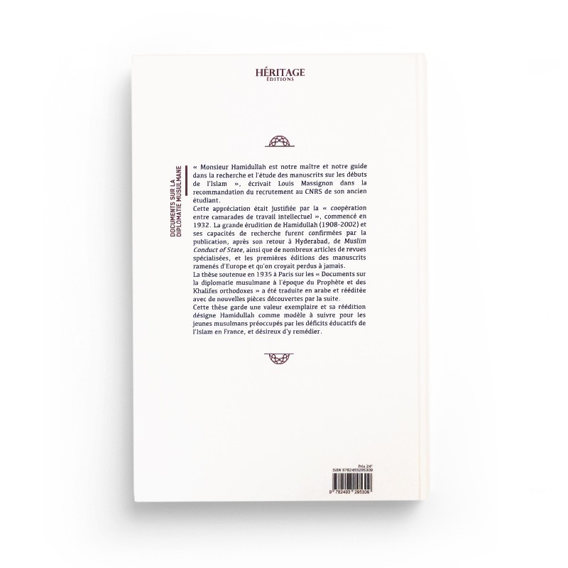 DOCUMENTS SUR LA DIPLOMATIE MUSULMANE PR. MUHAMMAD HAMIDULLAH ÉDITIONS HÉRITAGE