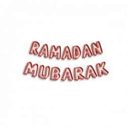 Ballon lettre Ramadan Moubarak rosé - Hadieth Benelux