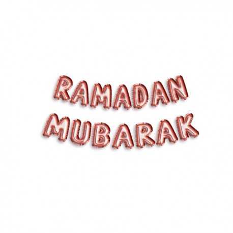 Ballon lettre Ramadan Moubarak rosé - Hadieth Benelux