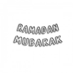 Ballon lettre Ramadan Moubarak argenté - Hadieth Benelux