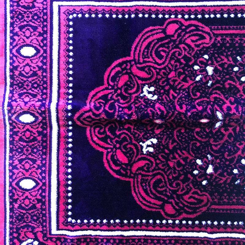 Tapis de prière adulte ultra-doux - Couleur mauve - AVEC MOTIF