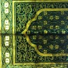 Tapis de prière adulte ultra-doux - Couleur vert foncé - AVEC MOTIF