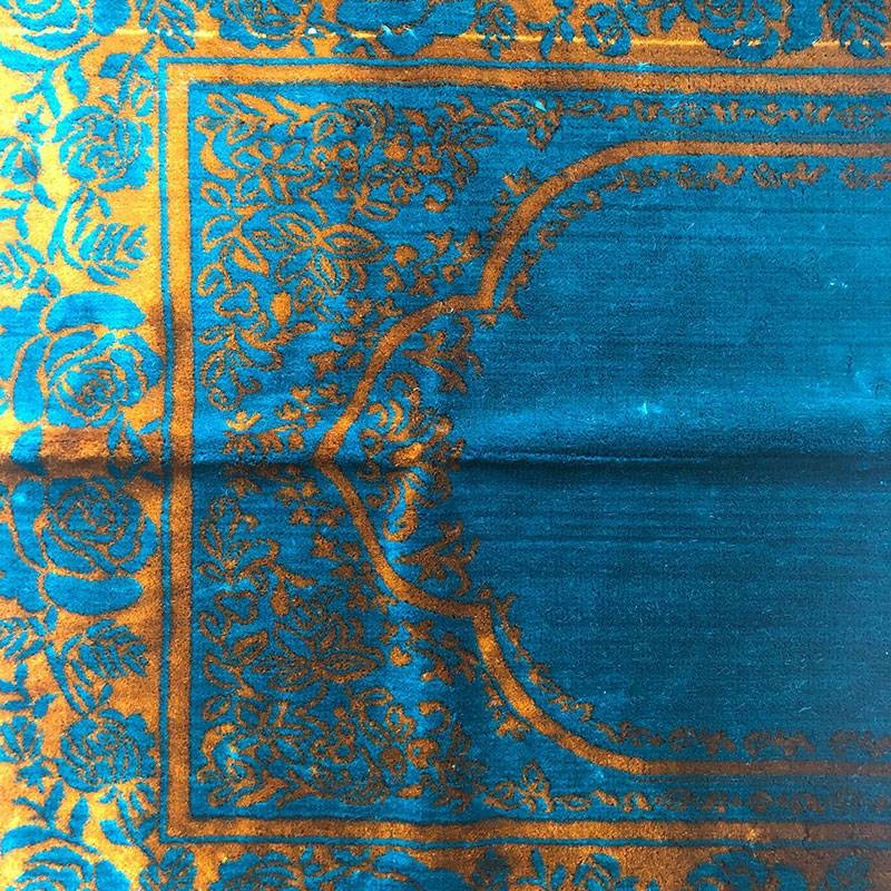 Tapis de prière adulte ultra-doux - Couleur turquoise foncé - AVEC MOTIF