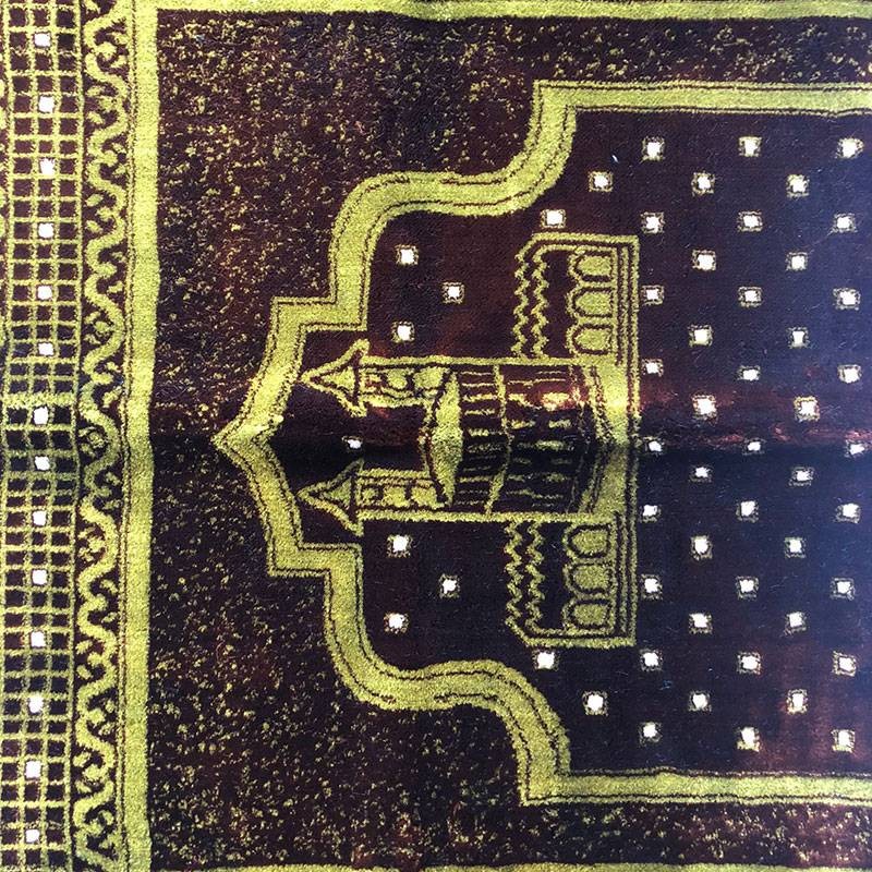 Tapis de prière adulte ultra-doux - Couleur brun - AVEC MOTIF