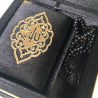 Coffret Cadeau : Box Carré (Saint Coran Arabe Poche+Chapelet) - Noir doré