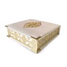 Coffret Cadeau : Box Carré (Saint Coran Arabe Poche+Chapelet) - blanc doré