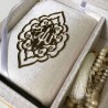 Coffret Cadeau : Box Carré (Saint Coran Arabe Poche+Chapelet) - blanc doré