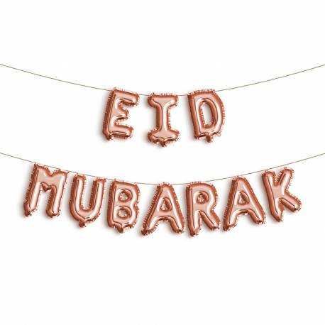 La bannière ballon de l'EID MUBARAK rosé - Hadieth Benelux