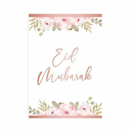 Carte postale Eid Mubarak - rosé - Hadieth Benelux