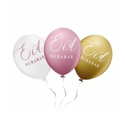 Ballon eid Mubarak 6 pieces rose doré  - Hadieth Benelux