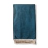 Tapis de prière adulte ultra-doux - épais - Couleur turquoise unie sans motifs - bordure doré