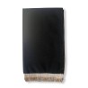 Tapis de prière adulte ultra-doux - épais - Couleur noir unie sans motifs - bordure doré