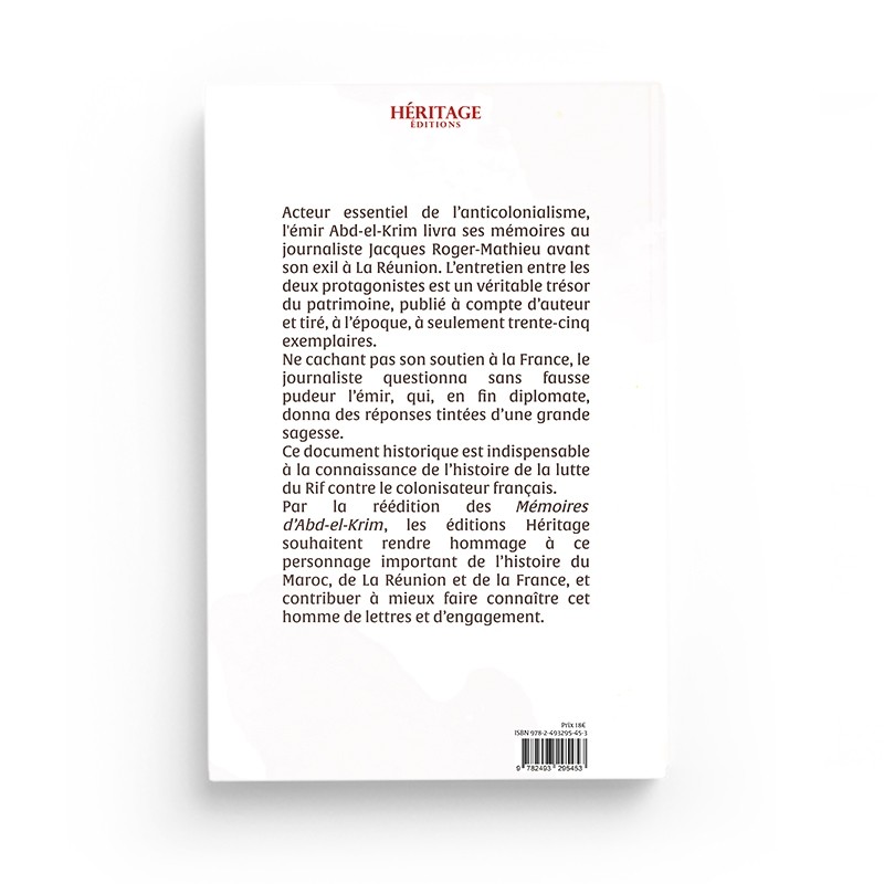 Mémoires d'Abd-el-Krim - Editions Héritage