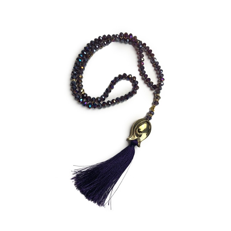 Chapelet musulman -Tasbih mauve doré à 99 Grains