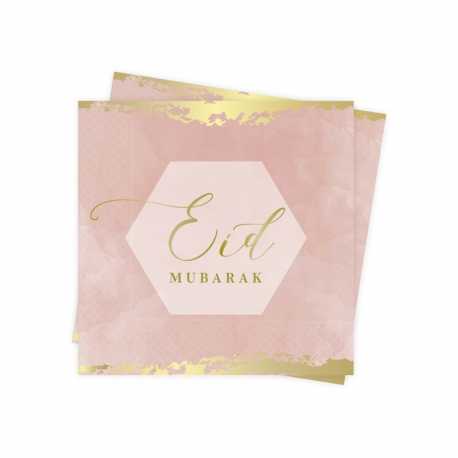 Serviettes Eid moubarak - vieux rose - Hadieth benelux