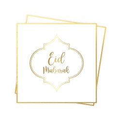 Serviettes Eid moubarak - doré - Hadieth benelux