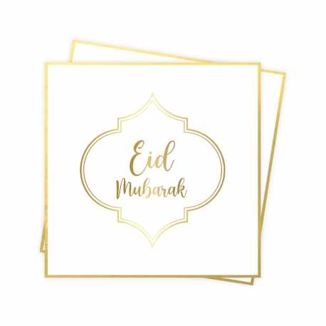 Serviettes Eid moubarak - doré - Hadieth benelux