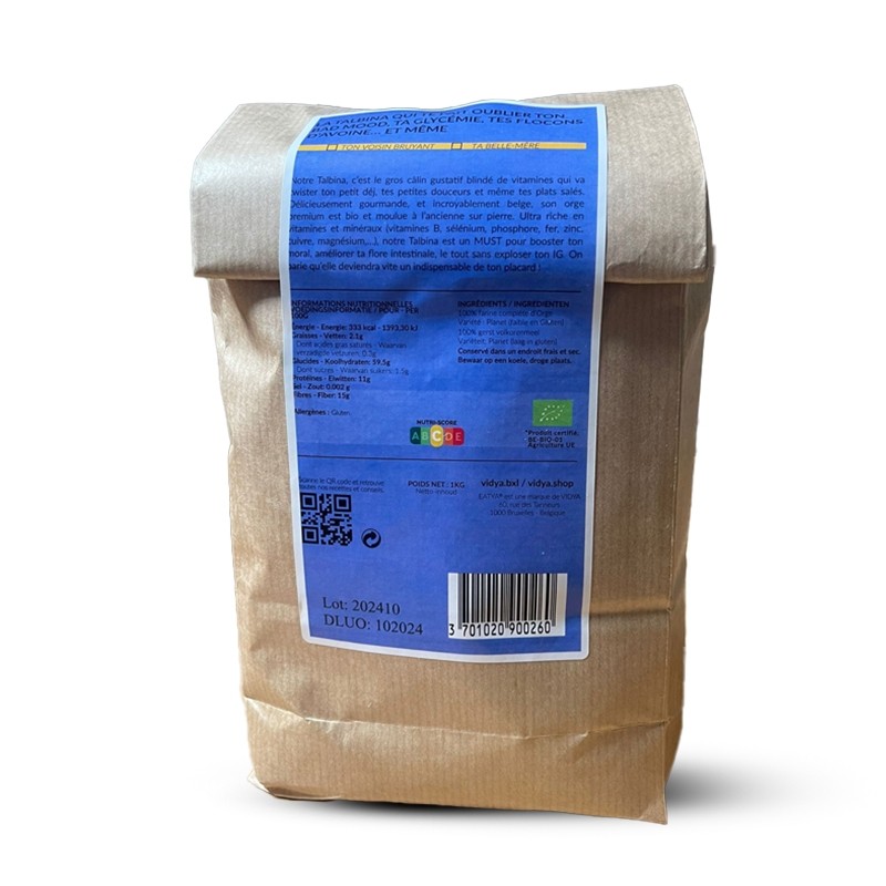Talbina Bio Farine d’orge complète 1kg