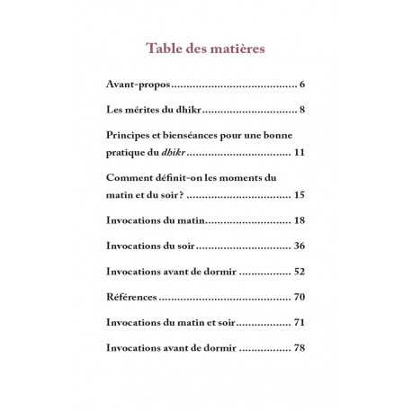 Le dhikr du matin et du soir tiré du Coran et de la Sunna - Editions al-hadith