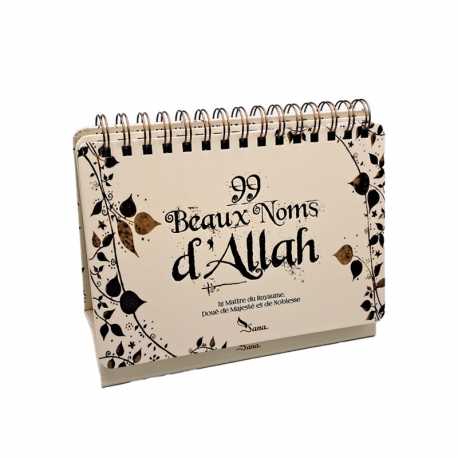 99 Beaux Noms D'Allah - Livre Chevalet Blanc Cassé - Editions Sana