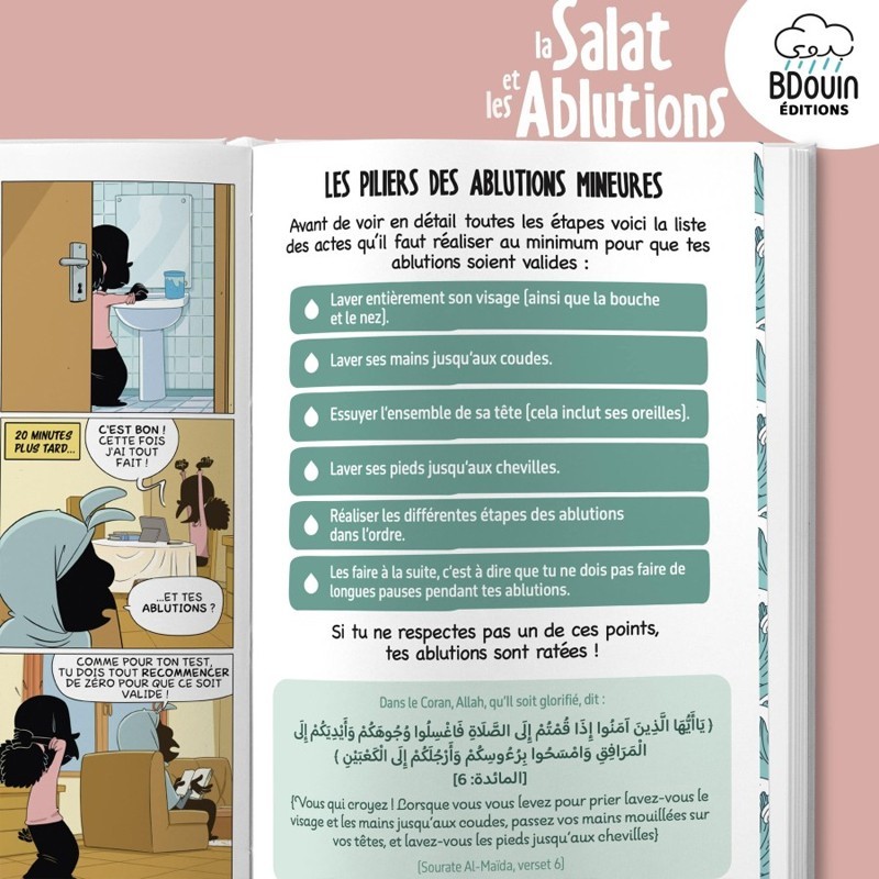 Mini guide illustré : la Salat et les Ablutions (fille) - BDouin - Muslim Show