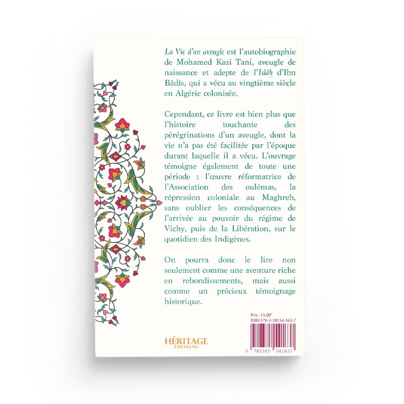 La vie d'un aveugle - Mohamed Kazi Tani - Editions Héritage