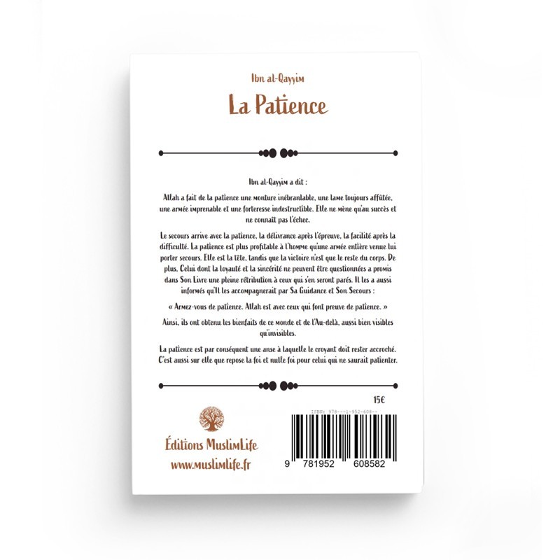 La patience - Ibn al-Qayyim - Editions MuslimLife