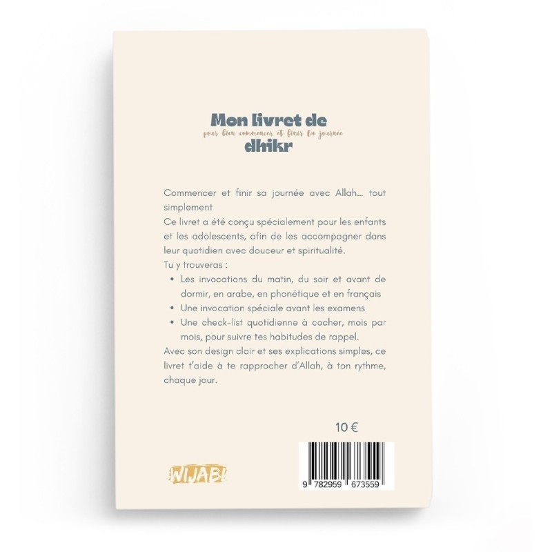 Mon livret de dhikr - Invocations islamiques du matin et du soir pour enfants et adolescents - Version Garçon - Wijabi Story