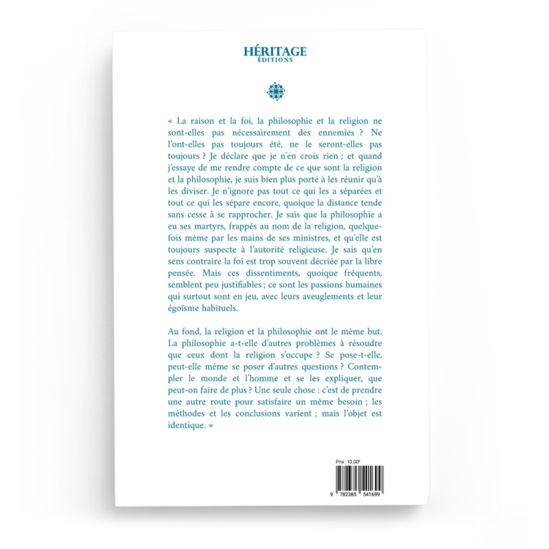 Des devoirs mutuels de la philosophie et de la religion - Jules Barthelemy-Saint-Hilaire - Editions Héritage