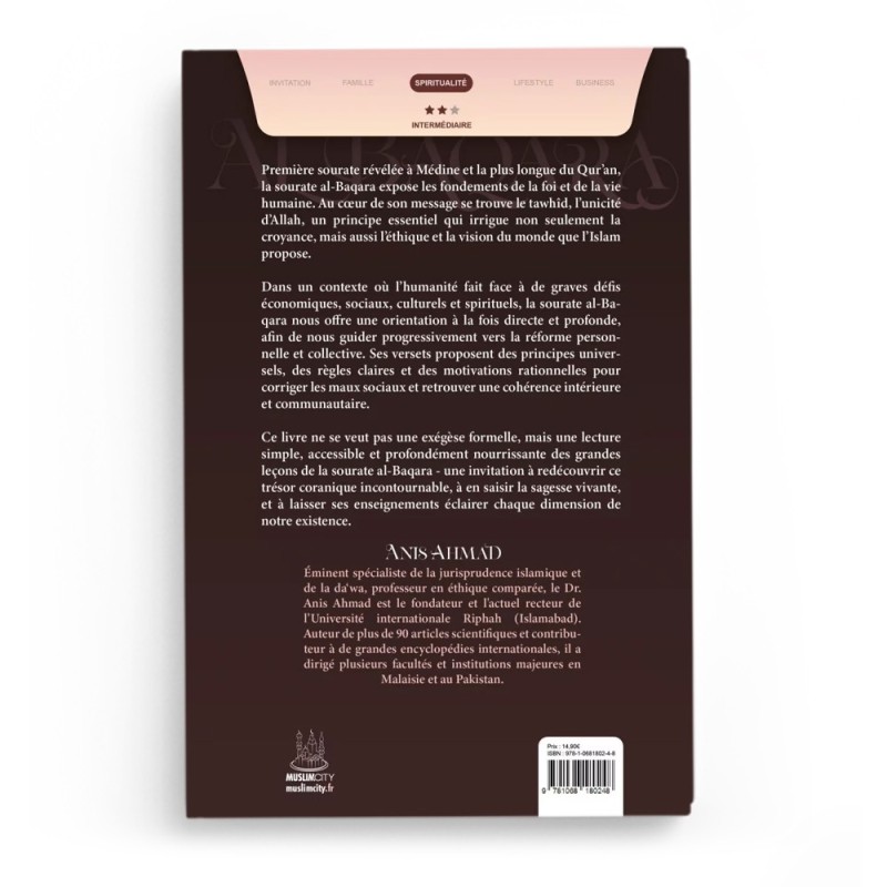 Les leçons de la sourate Al-Baqara - Anis Ahmad - Editions Muslimcity