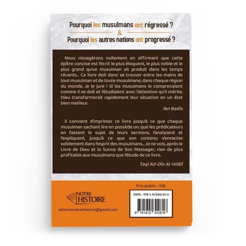 Pourquoi les musulmans ont régressé ? Pourquoi les autres nations ont progressé ? - Editions Notre histoire