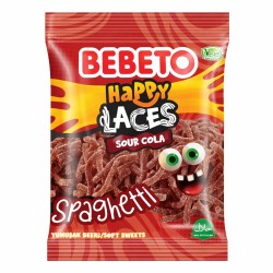 Bebeto Happy laces Spaghetti Sour cola - 80g - bonbon halal