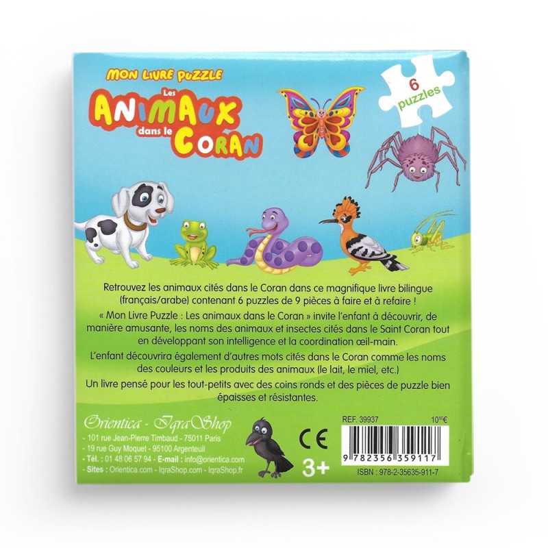 Mon Livre Puzzle : Les animaux dans le Coran (6 puzzles) (Bilingue fr/ar) - Orientica