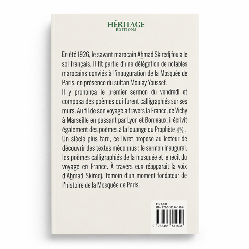 Voyage d'inauguration de la mosquée de Paris - Muhammad al-Râdî Gennoun - Editions Héritage