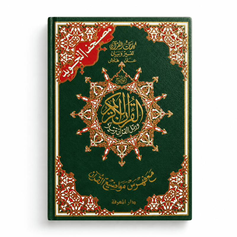 Coran avec règles de Tajwid (Hafs), Version Arabe, Grand Format - vert ( 25 x 35 cm)