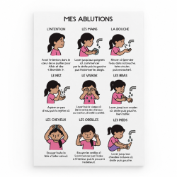 Autocollant filles "Mes ablutions" - sticker apprendre wudû' pour enfants