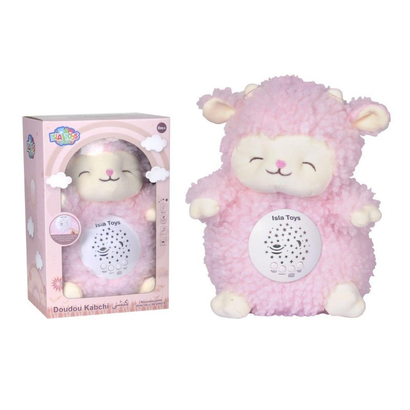 Doudou Kabchi Mouton - Rose - Veilleuse Coranique avec détecteur de pleurs - Islatoys