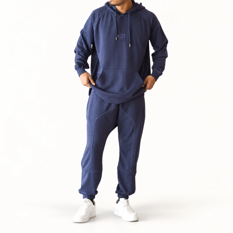 Ensemble Terry hoodie et sarouel – Bleu marine – WASSAT