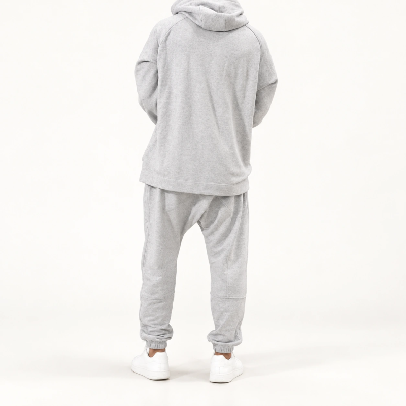 Ensemble Terry hoodie et sarouel – Gris chiné – WASSAT