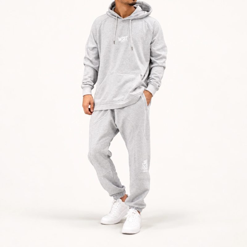 Ensemble Terry hoodie et sarouel – Gris chiné – WASSAT