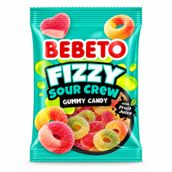 Bebeto Fizzy Sour Crew - 80g - Bonbon Halal