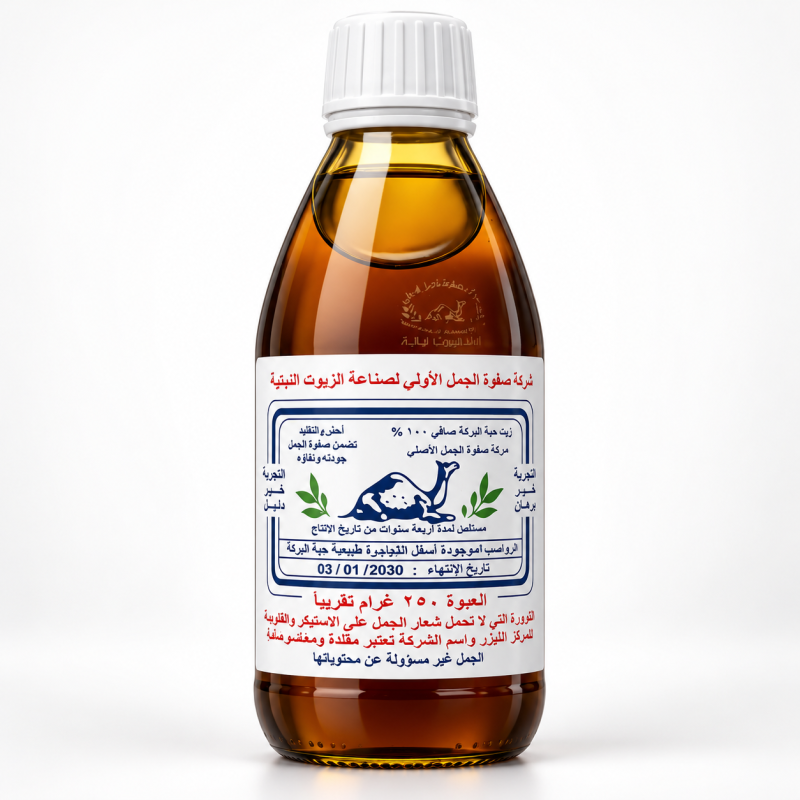 Huile de Nigelle 100% Naturelle Pressée à Froid - 250 ml - Safwat Al Jamal