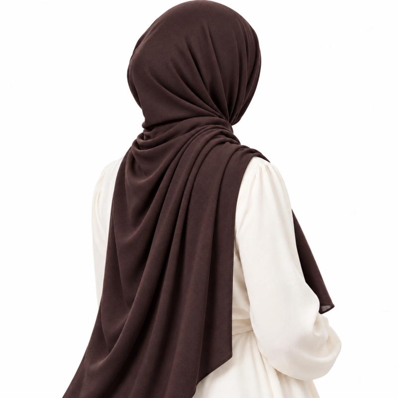 Voile en jersey premium Medina – Marron foncé