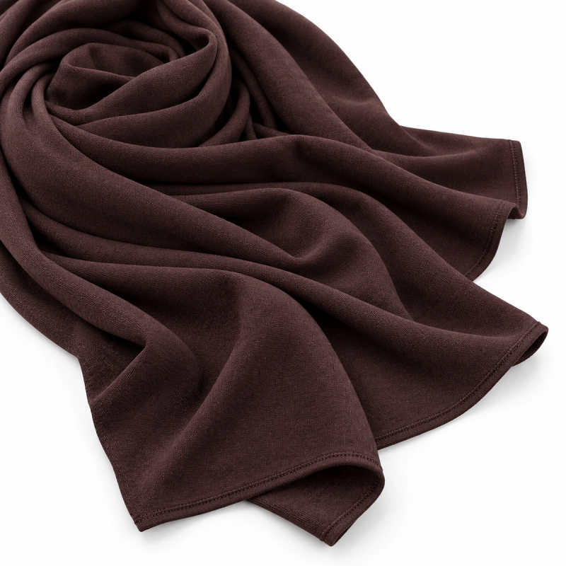 Voile en jersey premium Medina – Marron foncé