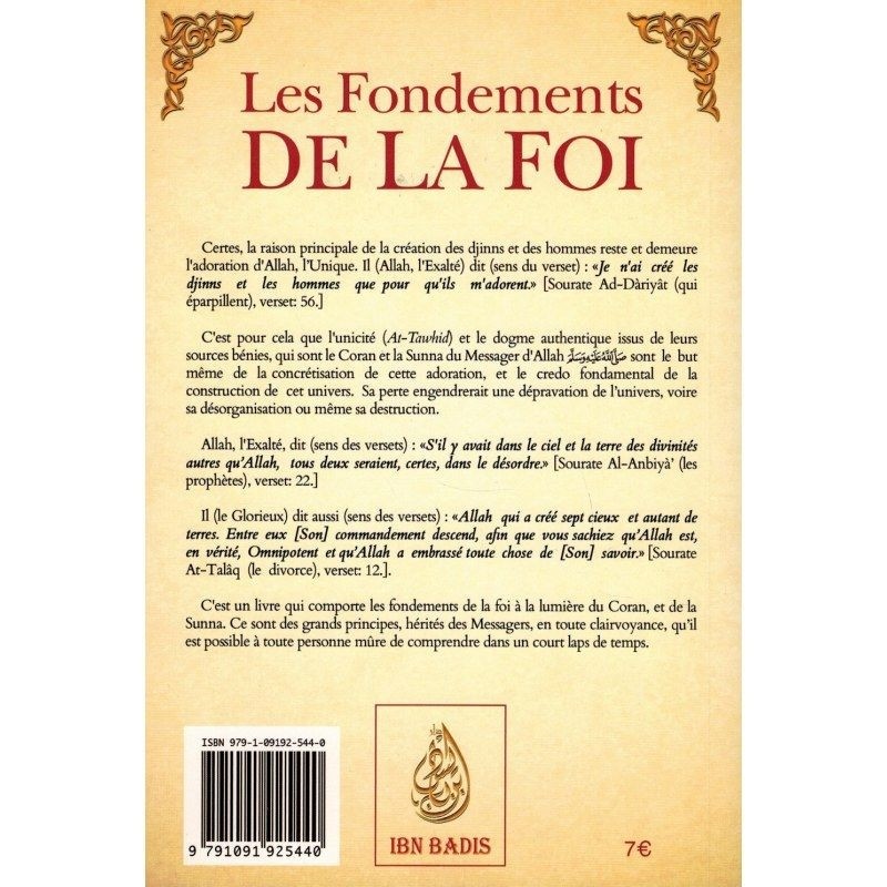 Les Fondements de la Foi, de Cheikh Muhammad Ibn Abd Al-Wahhâb - Ibn Badis