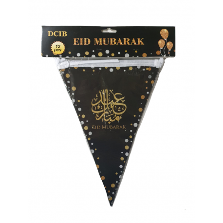 La bannière drapeau points brillants l'EID MUBARAK