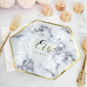 Assiettes marbre doré - lot de 6 assiettes - Eid moubarak