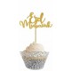 Stick cupcake à paillettes dorées - lot de 5 - Eid moubarak