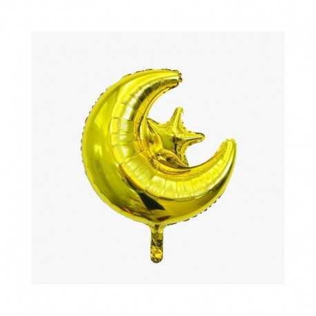 Ballon étoile lune dorée - Eid moubarak