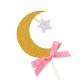 Stick cupcake en forme de lune dorée /rose - lot de 6 - Eid moubarak